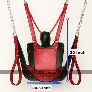 Original Leather Swing for Couples | Adult Play Swing Adjustable Leg Straps | Handmade Kinky Bedroom Furniture