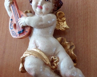 Nude and Cute, handcarved wooden Angel made in Germany/Oberammergau(Bavaria) Free Shipping!
