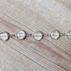 To Kill a Mockingbird Bracelet. Jewelry Jewellery Silver Plate Text Classic Literature. Atticus Finch Boo Radley Bookworm Gift image 7