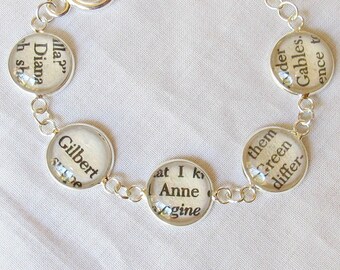 Anne of Green Gables Bracelet Jewellery Jewelry Tennis Style Shirley Gilbert Blythe Bookworm Gift For Women Her Bookish Silver