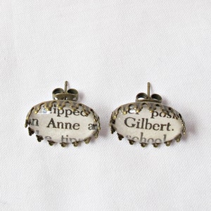 Anne of Green Gables Earrings Ear Studs Jewelry Anne Shirley Gilbert Blythe Mismatched Bookworm Gift Literary Bookish For Women image 4