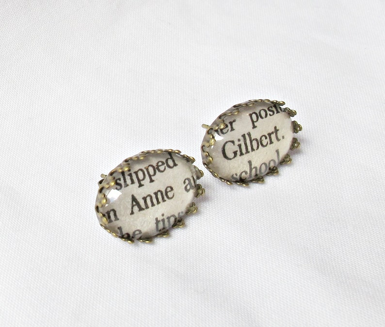 Anne of Green Gables Earrings Ear Studs Jewelry Anne Shirley Gilbert Blythe Mismatched Bookworm Gift Literary Bookish For Women image 2
