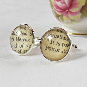 Hercule Poirot Cuff Links: Agatha Christie Book Lover Gift