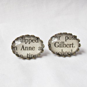 Anne of Green Gables Earrings Ear Studs Jewelry Anne Shirley Gilbert Blythe Mismatched Bookworm Gift Literary Bookish For Women image 1