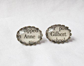 Anne of Green Gables Earrings Ear Studs Jewelry Anne Shirley Gilbert Blythe Mismatched Bookworm Gift Literary Bookish For Women