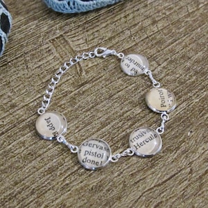Hercule Poirot Charm Bracelet: Agatha Christie Bookworm Gift