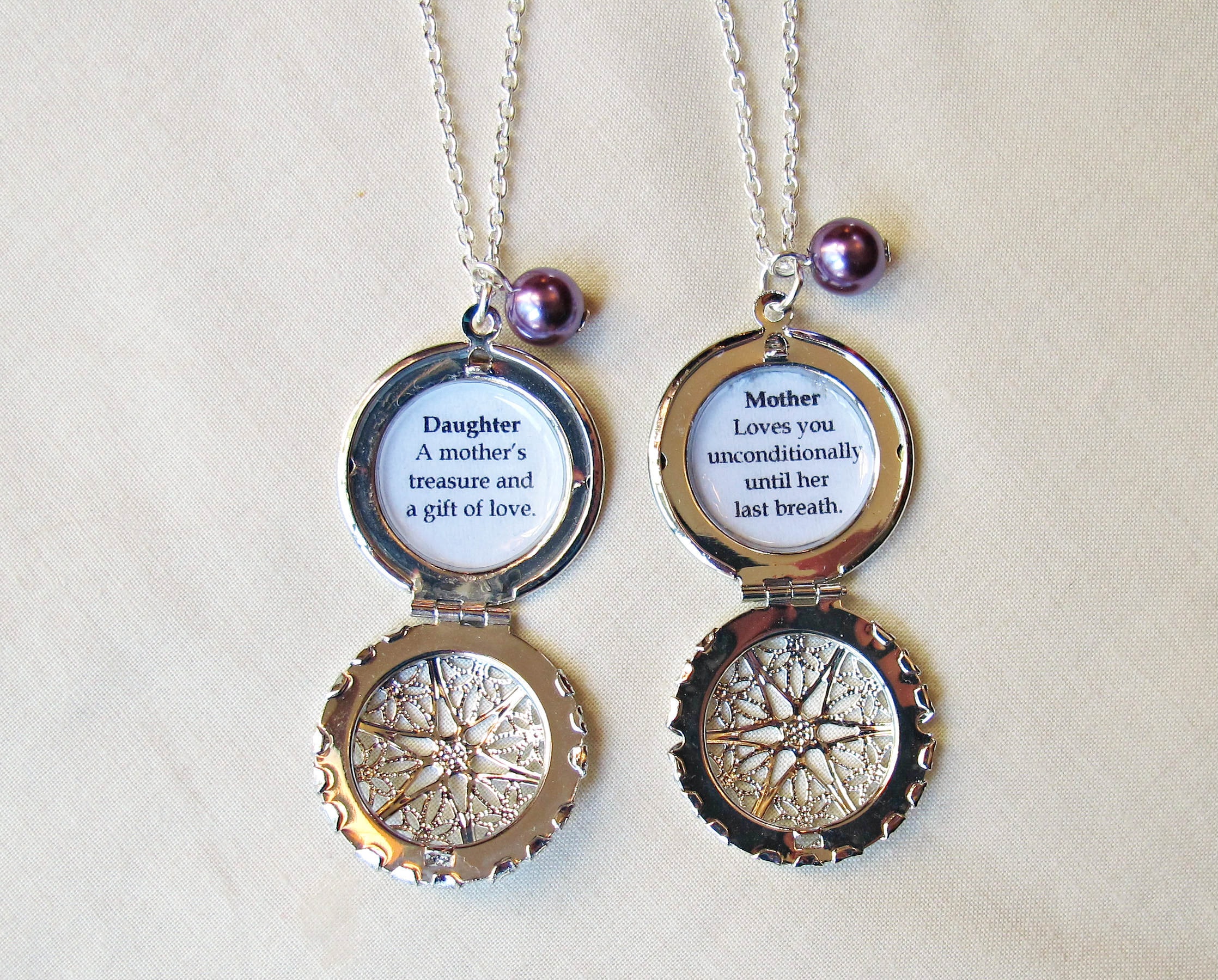 Mother Daughter Necklace Set Quote 