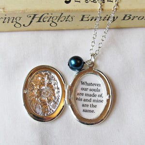 Wuthering Höhen Medaillon Halskette: Literarisches Zitat Schmuck
