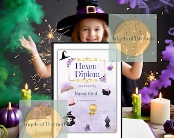 Children's Birthday Card - Witch Party | Witch Party | Witch-themed Birthday | Treasure Hunt Certificate for Children | Party Favor for Birthday Guests | Digital
