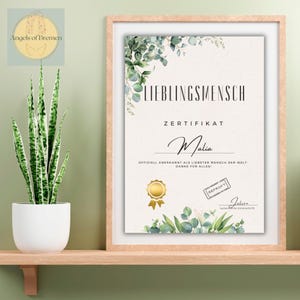Certificate - Favorite Person | Personalized | Gift for Best Friend | Colleague | Certificate for Favorite Person | Last Minute Gift | Attention