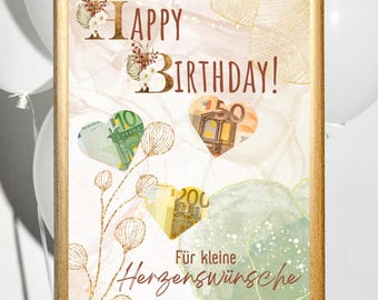 Birthday cash gift | Creative birthday cash gift idea | DIY card | Last-minute birthday card | Download