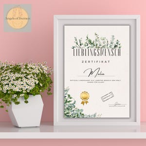 Certificate - Favorite Person | Personalized | Gift for Best Friend | Colleague | Certificate for Favorite Person | Last Minute Gift | Attention