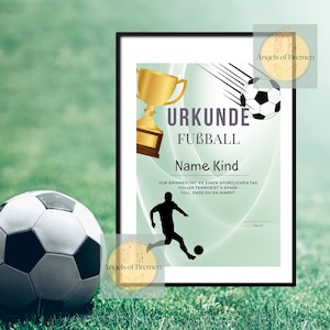 Children&#39;s Birthday Football Party Certificate No. 2 | Participation Certificate for Children | Theme Ideas for Guest Gifts | Winner&#39;s Certificate for a Football Tournament | Celebration