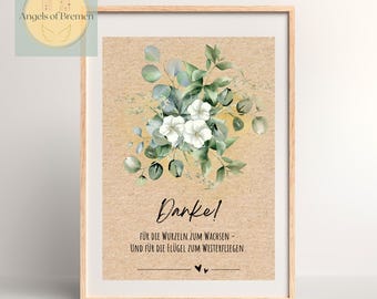 Farewell gift for a childcare worker, daycare provider, kindergarten teacher, nursery teacher, or school teacher | Flowers | Gift idea | Last-minute thank you gift | PDF instant download