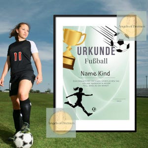 Certificate for Girls&#39; Soccer Party No. 3 | Participation Certificate for Girls&#39; Soccer | Guest Gift | Winner&#39;s Certificate for Soccer Tournament | Children&#39;s Birthday Party