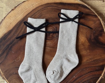 Kniestrümpfe mit Schleife | Kniestrümpfe für Babys | Kniestrümpfe mit Schleife