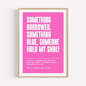Poster zum Junggesellinnenabschied | Moderne Bachelorette Kunst | Brautparty | Rosa Party Dekor | Hochzeits-Zitat Art
