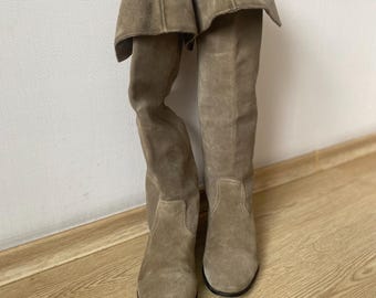 FABIO RUSCONI ,suede over-the-knee boots.