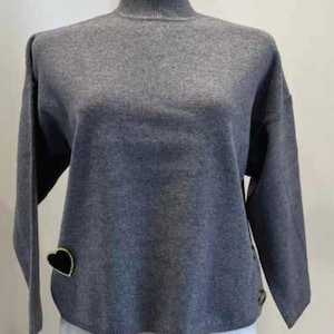 Dark Grey Knit Pullover Sweater