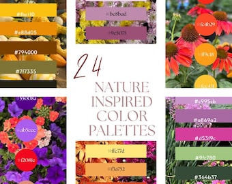 Nature Photo Color Palettes: 24 Printable Inspiration Palettes with Hex Codes (PDF Download)