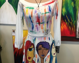 hand paint design in dress