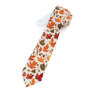 Necktie, Fall Maple Leaf Tie for Men, Autumn Necktie, Thanksgiving Accessory, Christmas Gift, Formal Wear