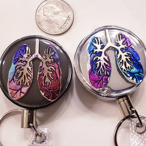 Custom made handcolored lungs RT badge reels image 4