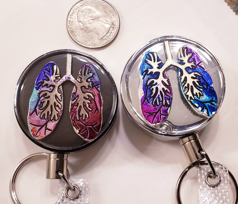 Custom made handcolored lungs RT badge reels image 4