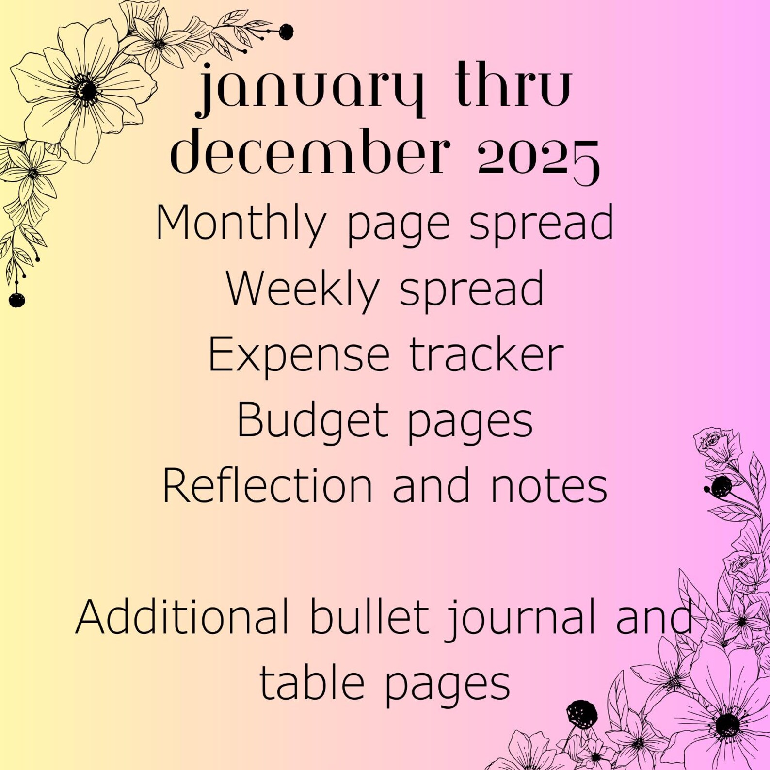 2025 PRINTABLE Wildflower Calendar, Budget, and Planner - Etsy