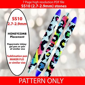 SS10 Neon Leopard Flip bling pen graph,rhinestone pen pattern,bling pattern,rhinestone template,diy,dotz,honeycomb,rainbow bling pen, pride