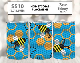 Teal Honeycomb Tumbler Rhinestone Pattern: Bling Sublimation Design (PDF, SVG, PNG)