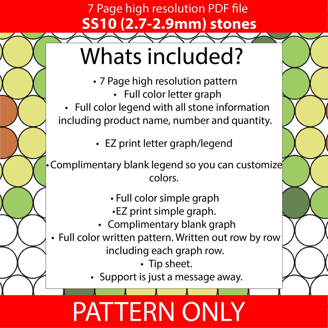 One Rhinestone Pdf Avocado Bling Pen Pattern: SS10 Rhinestone Template (PDF Download) - Etsy