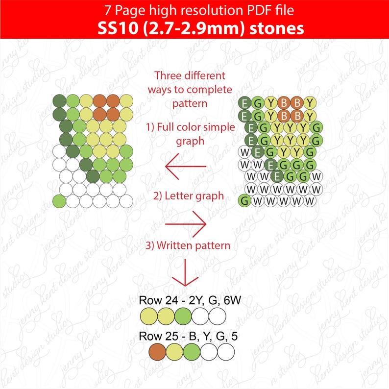 Avocado Bling Pen Pattern: SS10 Rhinestone Template (PDF Download) - Etsy