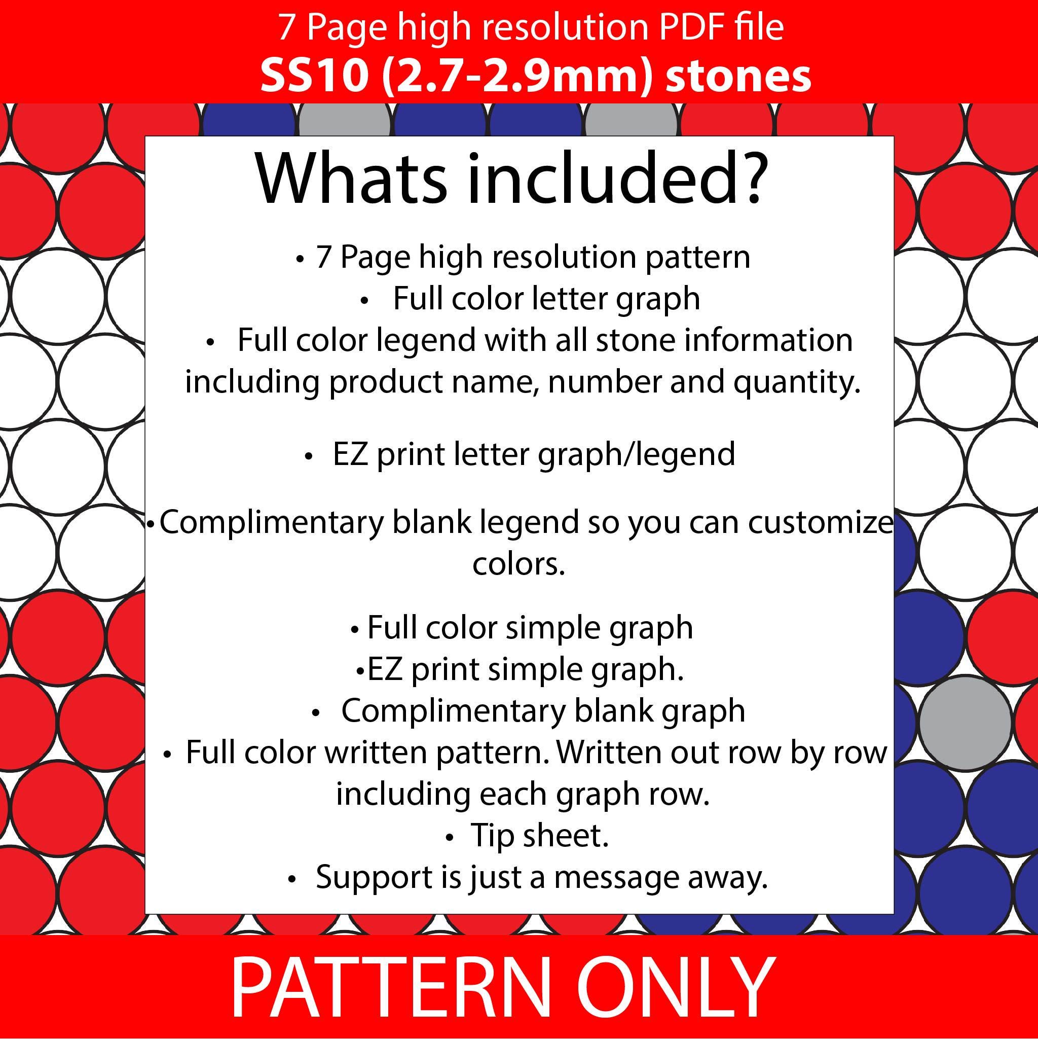 Stars & Stripes Bling Pen Template: SS10 Rhinestone Pattern (PDF ...