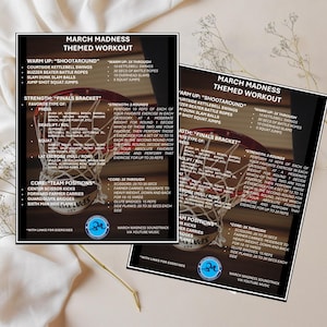 Printable March Madness Themed Workout Sheet,March Madness Fitness Planner,March Madness Moves, March Madness PE Activity,Madness in Motion