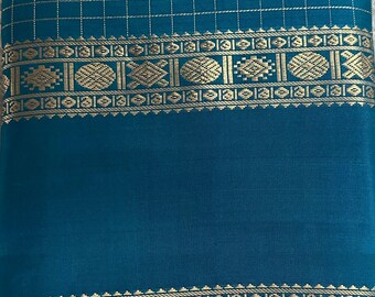 Saree, Silk, Kanchi, Blue