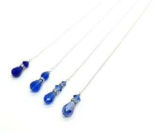 Sapphire Bridal Jewelry | Something Blue Backdrop Necklace ATTACHMENT | Teardrop Sapphire Crystal | Cobalt Blue | Jewelry For Wedding | Sexy
