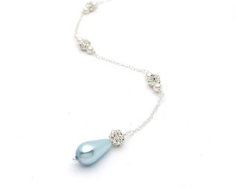 Something Blue | Back Necklace Blue Bridal Jewelry | Blue Backdrop Necklace ATTACHMENT | Blue Gift For Bride | Gift Ideas For Bride | Zarah