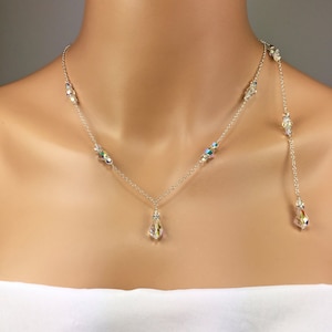 Backless Dress Wedding Necklace | Backdrop Necklace | Boho Bridal Necklace | Crystal Bridal Jewelry Set | Backdrop Wedding Jewelry | Chaney
