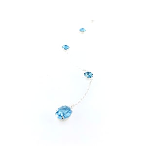 Bridal Shower Gift | Oval Bridal Necklace | Something Blue Gift | Blue Back Necklace | Bridal Jewelry | Aquamarine Blue Swarovski | Olivia