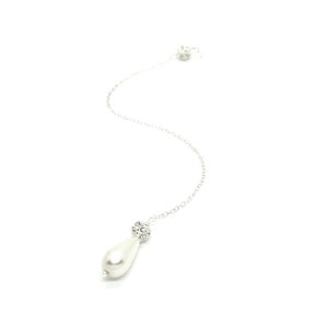 Pearl Backdrop Necklace Attachment | Bridal Shower Gift | Pearl Bridal Back Jewelry | Wedding | Low Back Necklace | Gift For Bride | Chandra