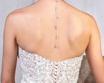 Double Backdrop Bridal Necklace ATTACHMENT | 2 Strand Back Necklace | Double Back Drop | Swarovski Crystal Bridal Backdrop Jewelry | Chaney