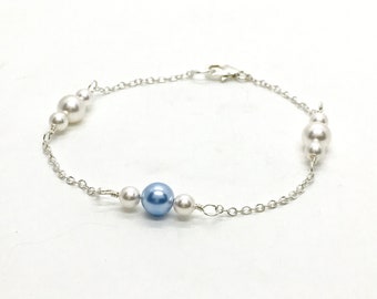 Something Blue Bracelet | Blue Bridal Bracelet | Something Blue Wedding | Blue Pearl Wedding Bracelet | Bridal Bracelet | Bride Gift | Piper