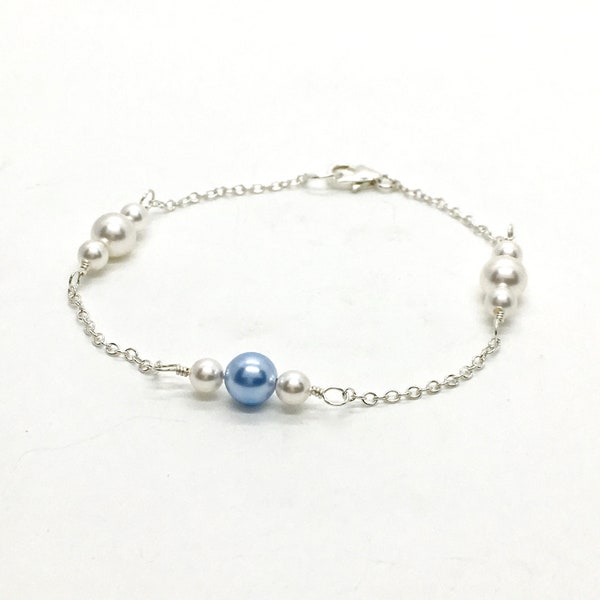 Something Blue Bracelet | Blue Bridal Bracelet | Something Blue Wedding | Blue Pearl Wedding Bracelet | Bridal Bracelet | Bride Gift | Piper