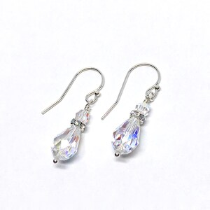 Bridal Earrings Drop | Teardrop Earrings Bride | Swarovski Crystal Dangle Earrings | Crystal Bridal Earrings | Small Crystal Drop | Chaney