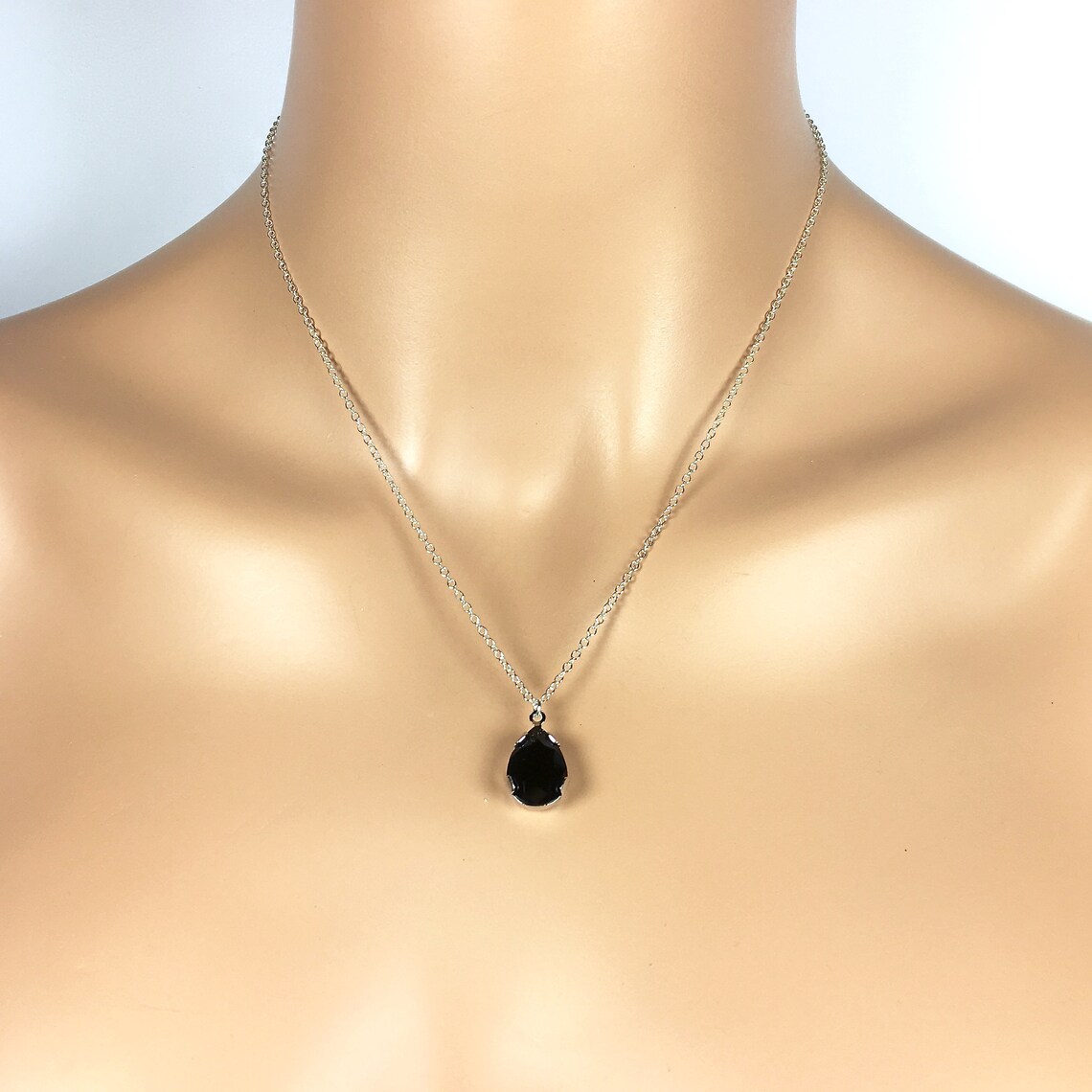 Black Crystal Backdrop Necklace For Little Black Dress Jewelry Etsy