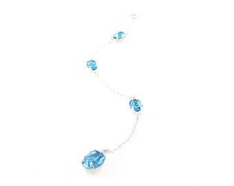 Gift For Bride | Blue Wedding Jewelry | Something Blue Bridal Jewelry | Oval Backdrop Necklace ATTACHMENT | Aquamarine Blue | Olivia