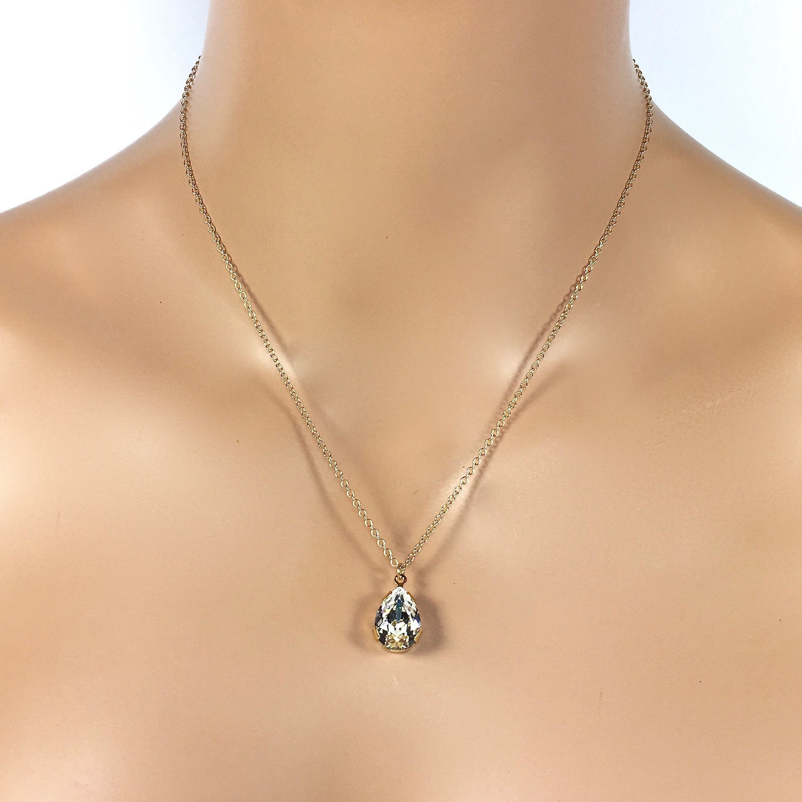 Gold Prom Backdrop Necklace Gold Back Necklace Swarovski Etsy