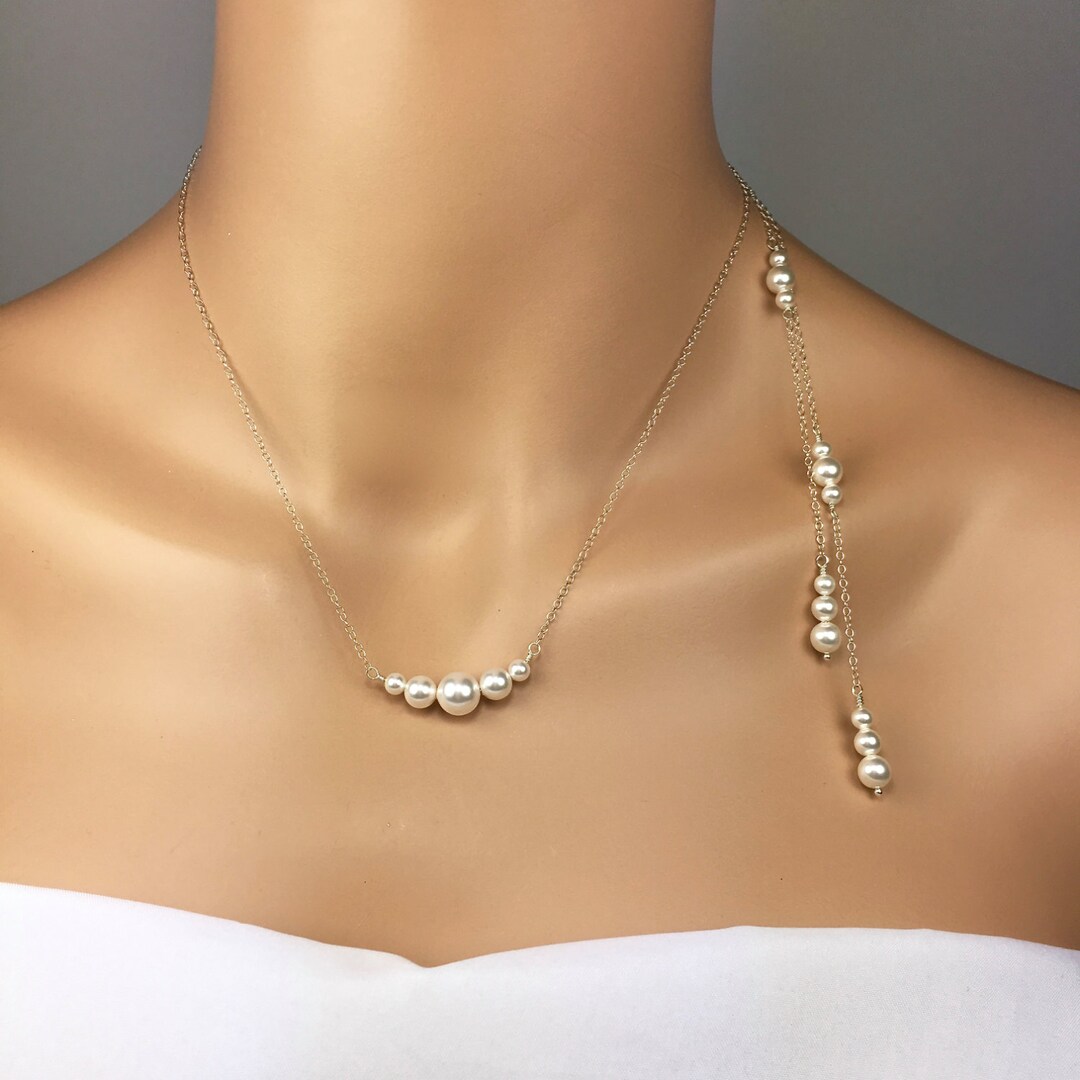 Reaky Set Di 2 Collane Con Perle E Strass Argento – Gioielli Da Sposa O Cerimonia – Donna - 2
