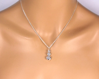 Multi Stone Necklace | Classic Bridal Jewelry | Swarovski Crystal | Minimalist Jewelry | Delicate | Nickel-Free | Sterling Silver | Demetria